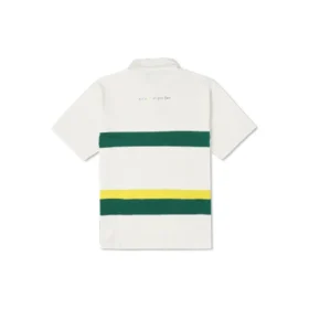 Renk Bloklu Logo Polo Gömlek Asya Bedenleri “Beyaz Yeşil”