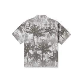 Resort Palm Trees Düğmeli Gömlek Asya Bedenleri “Black Palm”