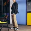 Retro Casual Kapüşonlu Ceket Çift Stili Siyah