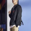 Retro Casual Kapüşonlu Ceket Çift Stili Siyah