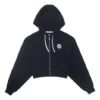 Retro Chuck Tam Fermuarlı Kapüşonlu Sweatshirt Asya Bedenleri “Siyah”