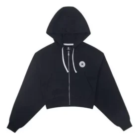 Retro Chuck Tam Fermuarlı Kapüşonlu Sweatshirt Asya Bedenleri “Siyah”