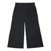Örgü Kargo Düz Günlük Pantolon/Pantolon Siyah
