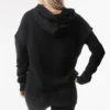 Spor Giyim Günlük Spor Kapüşonlu Örgü Sweatshirt Siyah