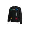 Spor Kontrast Harf Baskılı Bisiklet Yaka Sweatshirt Asya Bedenleri “Siyah”