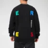 Spor Kontrast Harf Baskılı Bisiklet Yaka Sweatshirt Asya Bedenleri “Siyah”