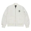 SS22 Logo Bol Kesim Spor Retro Aviator Ceket Çift Stili Beyaz