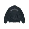 SS22 Logo Bol Kesim Spor Retro Aviator Ceket Unisex Siyah