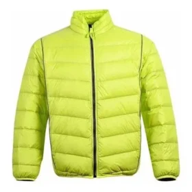 Stand Yaka Hafif Puffer Ceketler Asya Bedenleri “Floresan Yeşil”