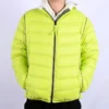Stand Yaka Hafif Puffer Ceketler Asya Bedenleri “Floresan Yeşil”