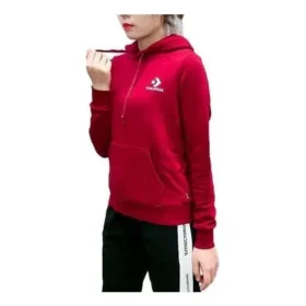 Star Chevron İşlemeli Pullover Kapüşonlu Sweatshirt Asya Bedenleri “Kırmızı”