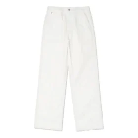 Straight Leg Dokuma Pantolon Asya Bedenleri “Beyaz”