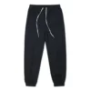 Tek Renk Bağcıklı Ayak Spor Pantolonları/Jogger Pantolonlar Koyu Siyah