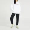 Tek Renk Bağcıklı Ayak Spor Pantolonları/Jogger Pantolonlar Koyu Siyah