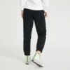 Tek Renk Bağcıklı Ayak Spor Pantolonları/Jogger Pantolonlar Koyu Siyah