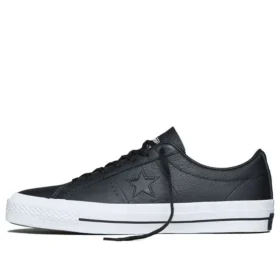 Unisex One Star Deri Düşük Bilekli Spor Ayakkabı Siyah/Beyaz
