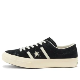 Unisex Star & Bars Süet Düşük Bilekli Spor Ayakkabı Siyah