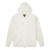 Utility Fleece French Terry Tam Fermuarlı Kapüşonlu Sweatshirt Asya Bedenleri “Beyaz”