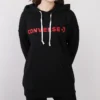 Wordmark Büyük Logolu Kapüşonlu Sweatshirt Asya Bedenleri “Siyah”