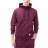 Yarım Fermuarlı Kapüşonlu Sweatshirt Asya Bedenleri “Kırmızı”