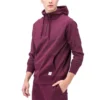 Yarım Fermuarlı Kapüşonlu Sweatshirt Asya Bedenleri “Kırmızı”