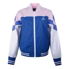 Yastıksız Beyzbol Bomber Asya Bedenleri “Pembe Mavi Beyaz”