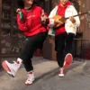 Yeni Yıl Serisi Kaplan Çizgili Kapüşonlu Sweatshirt Kırmızı