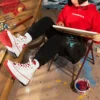 Yeni Yıl Serisi Kaplan Çizgili Kapüşonlu Sweatshirt Kırmızı