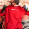 Yeni Yıl Serisi Kaplan Çizgili Kapüşonlu Sweatshirt Kırmızı
