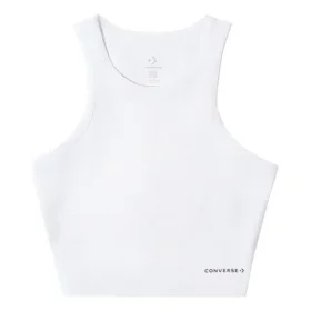 Yüksek Yakalı Örgü Tank Top Asya Bedenleri “Beyaz”