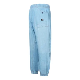 Yükseltilmiş Dokuma Chambray Jogger Asya Bedenleri “Mavi”