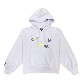 Zincir Dikişli Kapüşonlu Sweatshirt Asya Bedenleri “Açık Mor”